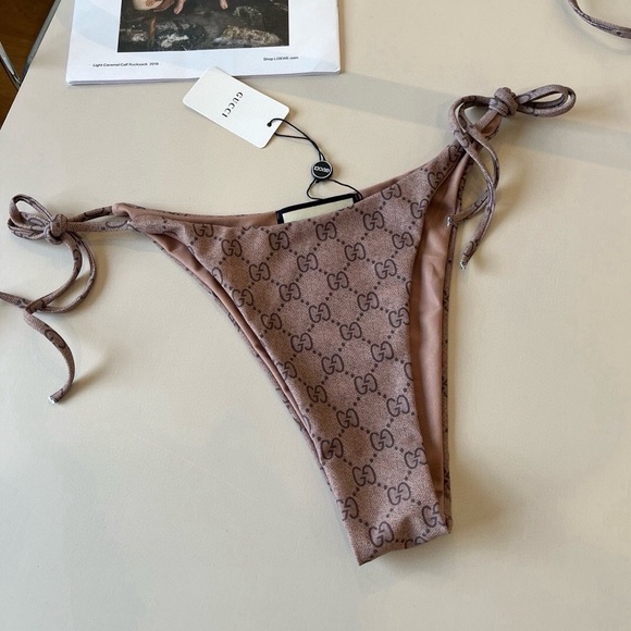 Gucci Brown Logo Bikini - Picture 4 of 7